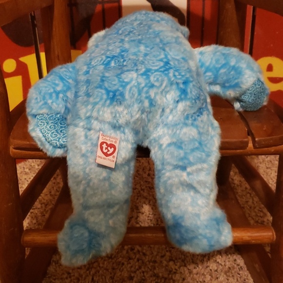 Beanie Baby 15" Buddy Bear Classy Blue Rose Ty Won Title "The People's Beanie" - Picture 5 of 8